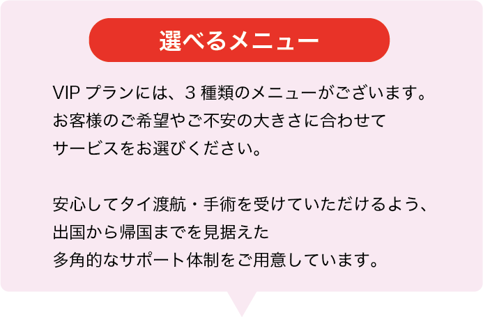 VIPプランメニュー